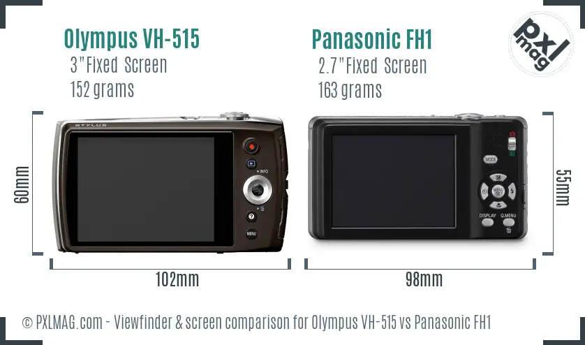 Olympus VH-515 vs Panasonic FH1 Screen and Viewfinder comparison