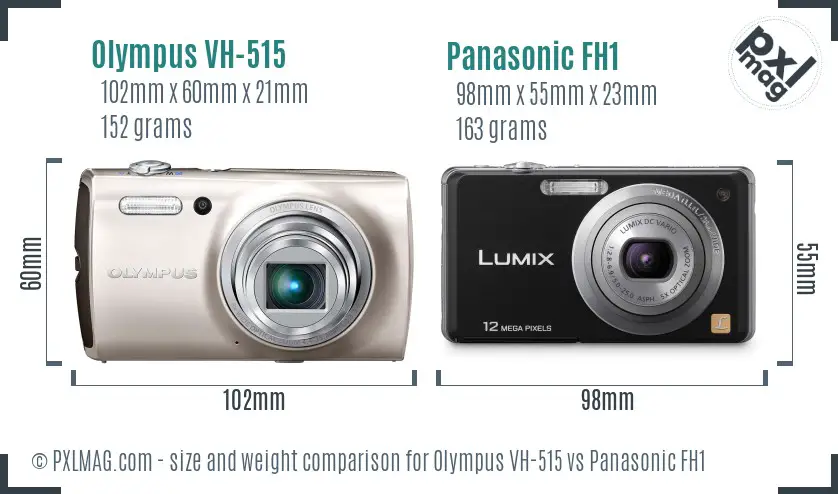 Olympus VH-515 vs Panasonic FH1 size comparison