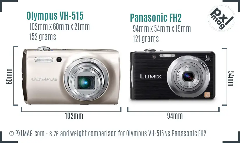 Olympus VH-515 vs Panasonic FH2 size comparison