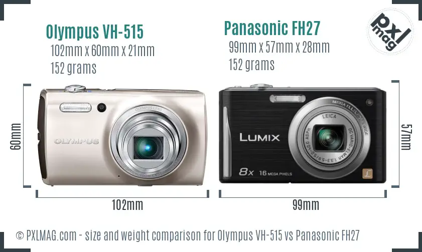 Olympus VH-515 vs Panasonic FH27 size comparison