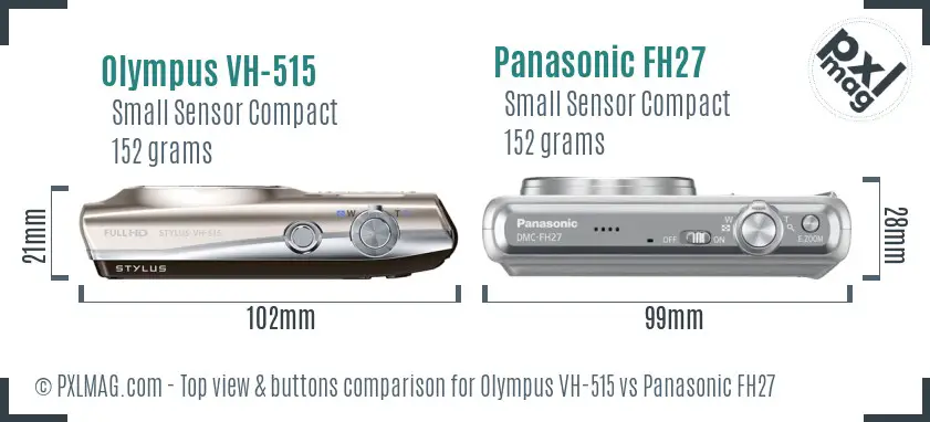 Olympus VH-515 vs Panasonic FH27 top view buttons comparison