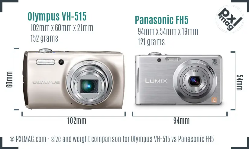 Olympus VH-515 vs Panasonic FH5 size comparison