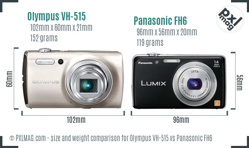 Olympus VH-515 vs Panasonic FH6 size comparison