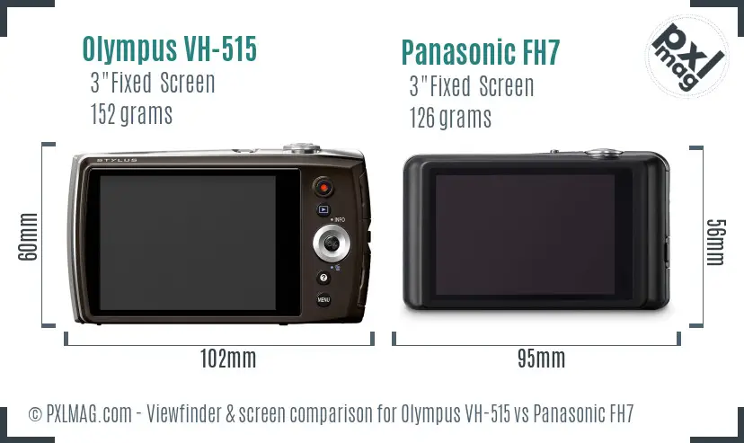 Olympus VH-515 vs Panasonic FH7 Screen and Viewfinder comparison