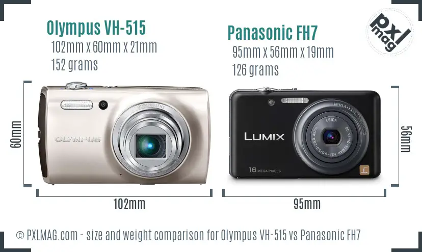 Olympus VH-515 vs Panasonic FH7 size comparison