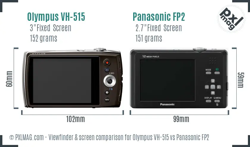 Olympus VH-515 vs Panasonic FP2 Screen and Viewfinder comparison