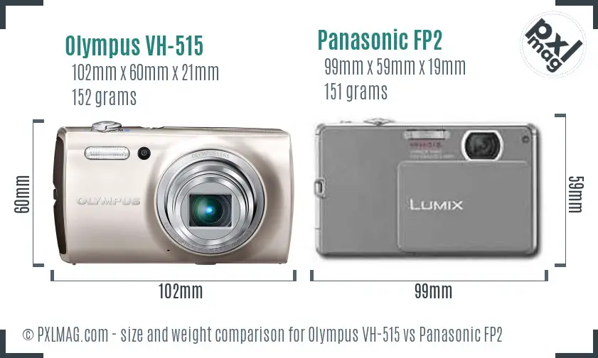 Olympus VH-515 vs Panasonic FP2 size comparison
