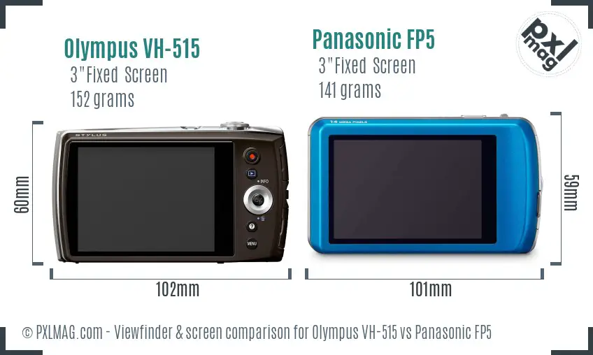 Olympus VH-515 vs Panasonic FP5 Screen and Viewfinder comparison