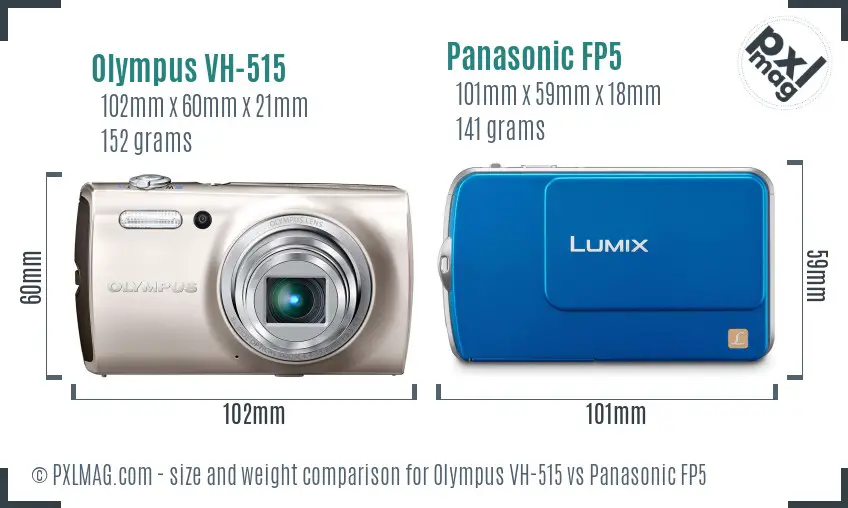 Olympus VH-515 vs Panasonic FP5 size comparison