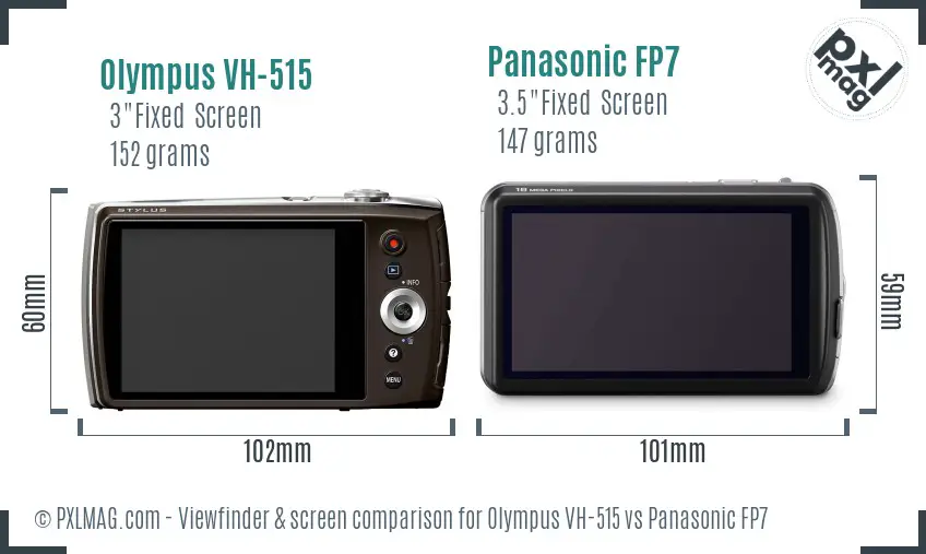 Olympus VH-515 vs Panasonic FP7 Screen and Viewfinder comparison