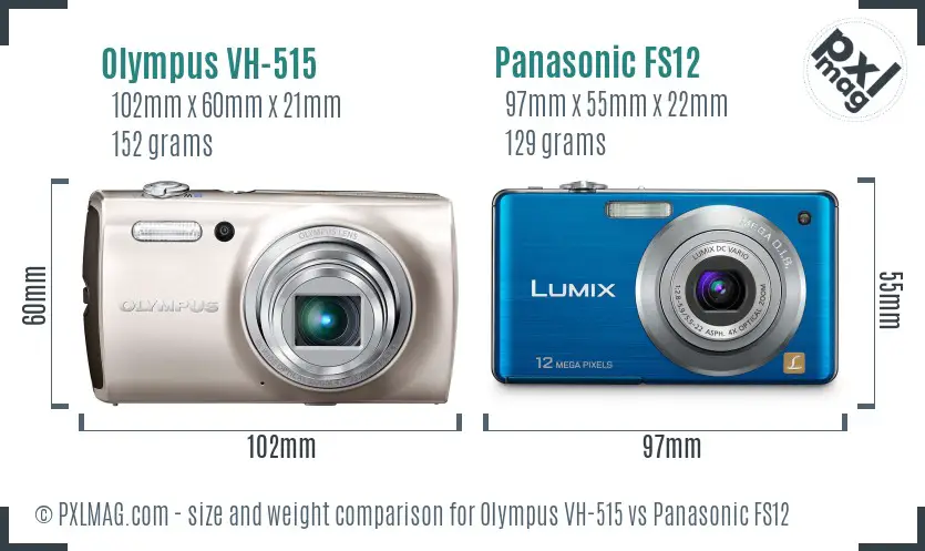 Olympus VH-515 vs Panasonic FS12 size comparison