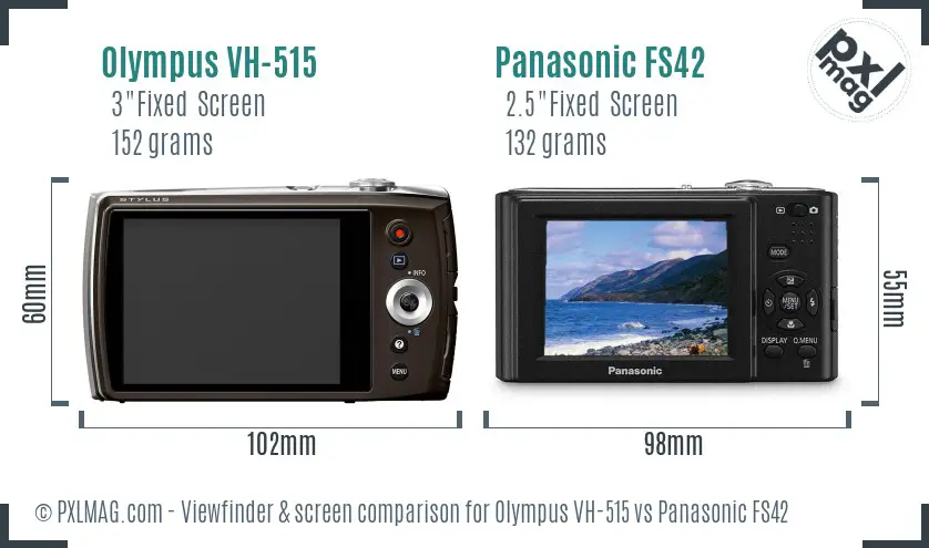 Olympus VH-515 vs Panasonic FS42 Screen and Viewfinder comparison
