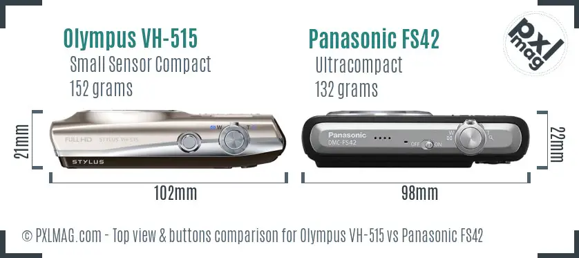 Olympus VH-515 vs Panasonic FS42 top view buttons comparison