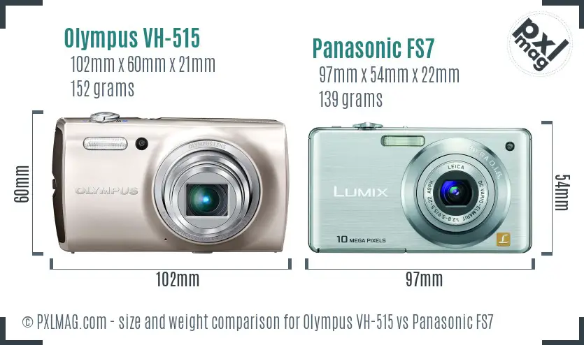 Olympus VH-515 vs Panasonic FS7 size comparison