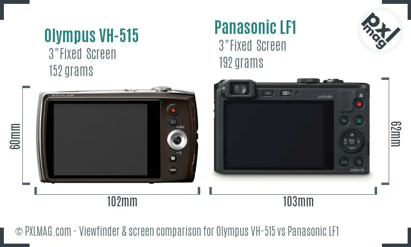 Olympus VH-515 vs Panasonic LF1 Screen and Viewfinder comparison