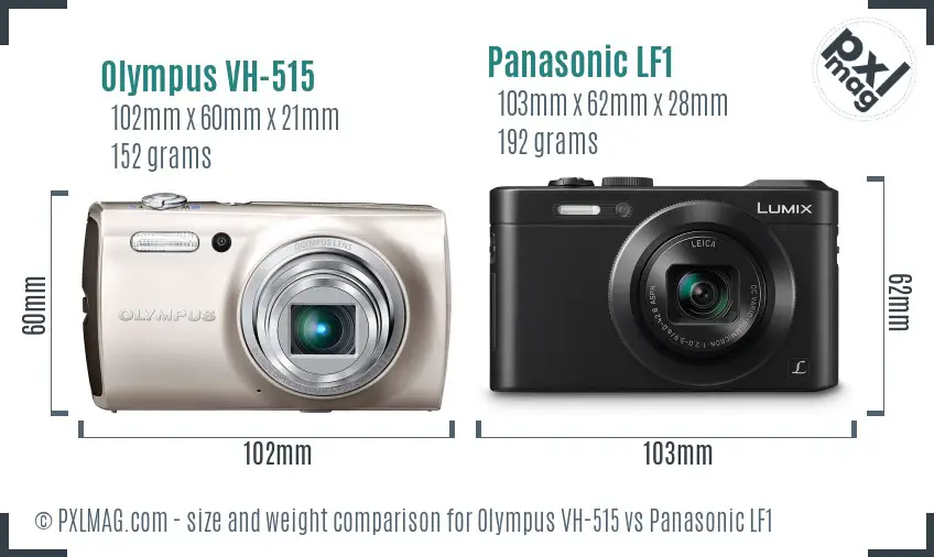 Olympus VH-515 vs Panasonic LF1 size comparison