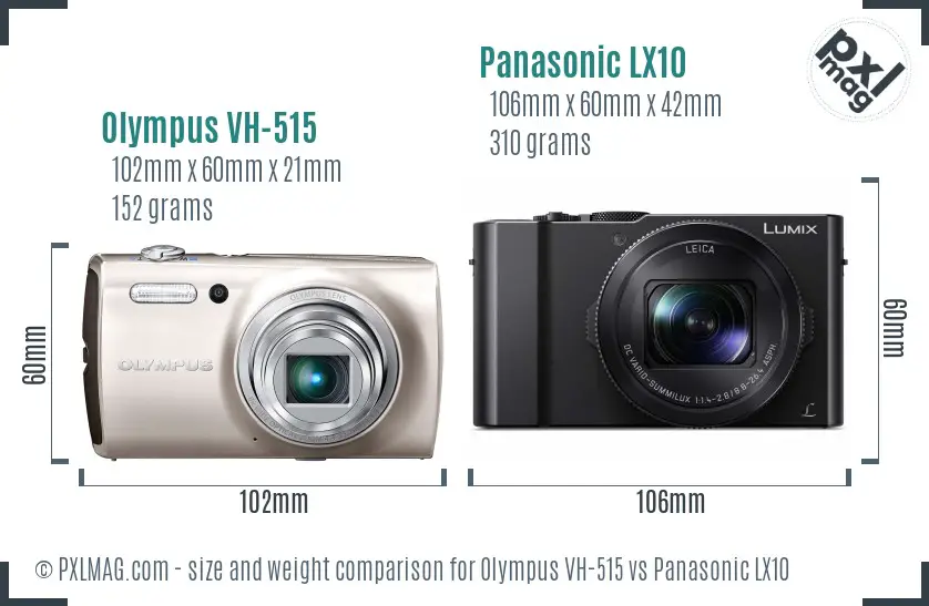 Olympus VH-515 vs Panasonic LX10 size comparison Olympus VH-515 vs Panasonic LX10 size comparison