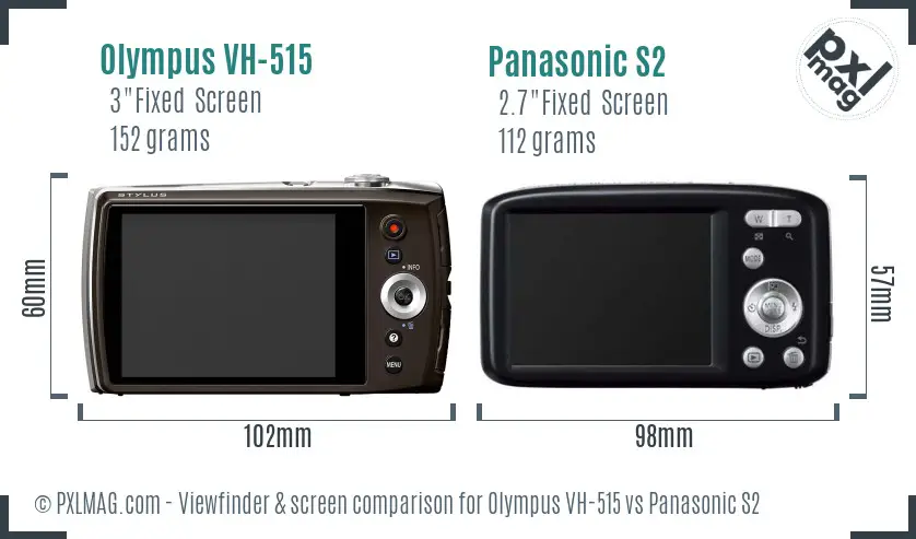 Olympus VH-515 vs Panasonic S2 Screen and Viewfinder comparison Olympus VH-515 vs Panasonic S2 Screen and Viewfinder comparison