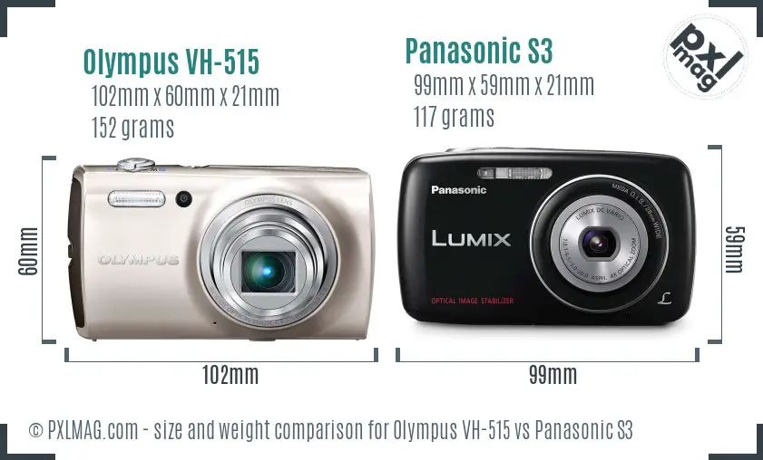 Olympus VH-515 vs Panasonic S3 size comparison Olympus VH-515 vs Panasonic S3 size comparison