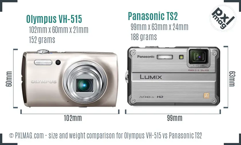 Olympus VH-515 vs Panasonic TS2 size comparison