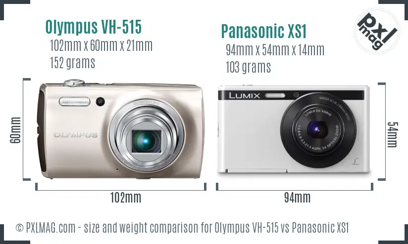 Olympus VH-515 vs Panasonic XS1 size comparison
