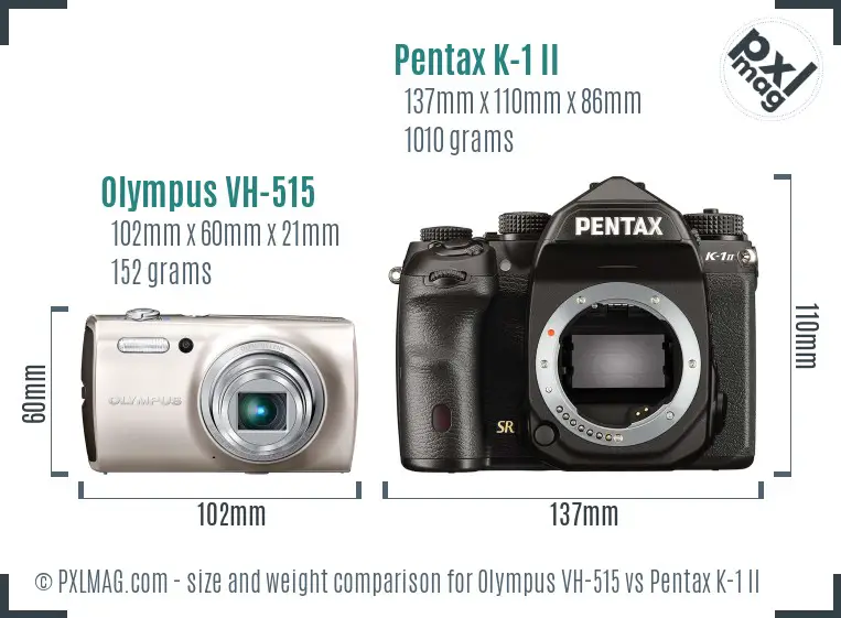 Olympus VH-515 vs Pentax K-1 II size comparison