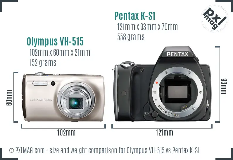 Olympus VH-515 vs Pentax K-S1 size comparison