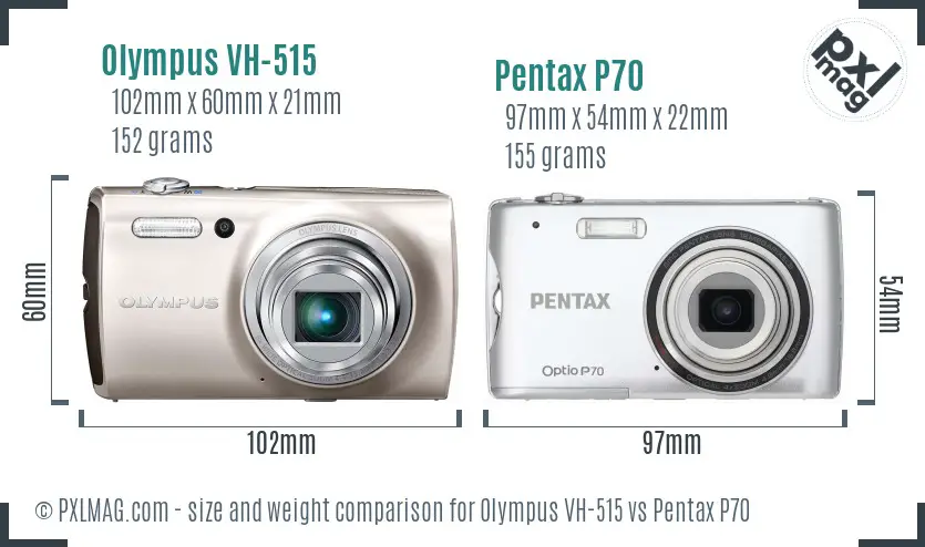 Olympus VH-515 vs Pentax P70 size comparison Olympus VH-515 vs Pentax P70 size comparison