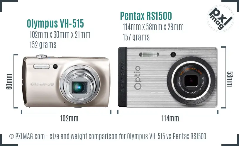 Olympus VH-515 vs Pentax RS1500 size comparison