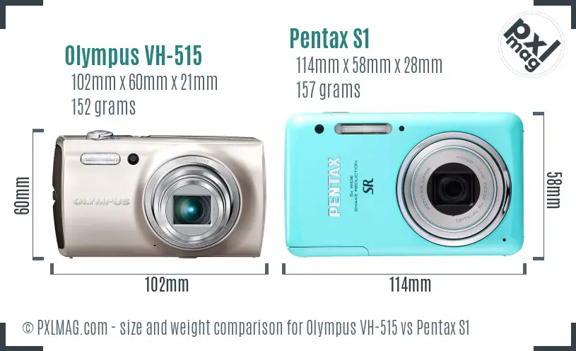 Olympus VH-515 vs Pentax S1 size comparison