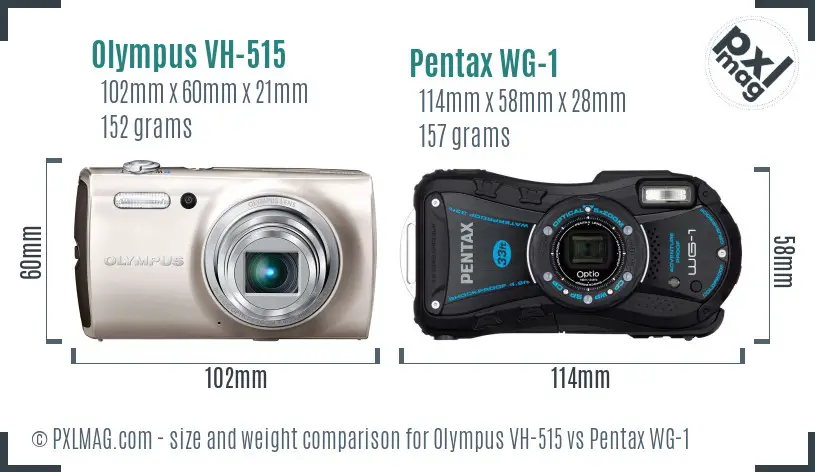 Olympus VH-515 vs Pentax WG-1 size comparison