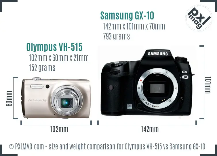 Olympus VH-515 vs Samsung GX-10 size comparison