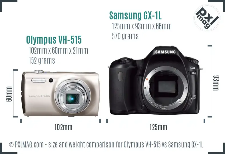 Olympus VH-515 vs Samsung GX-1L size comparison