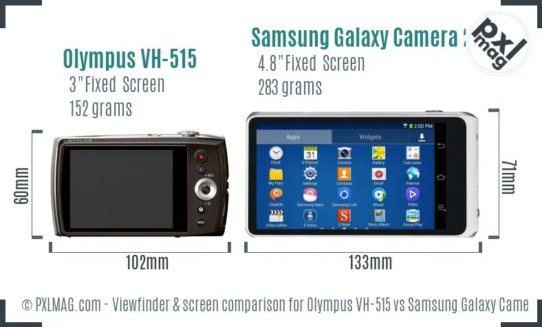 Olympus VH-515 vs Samsung Galaxy Camera 2 Screen and Viewfinder comparison