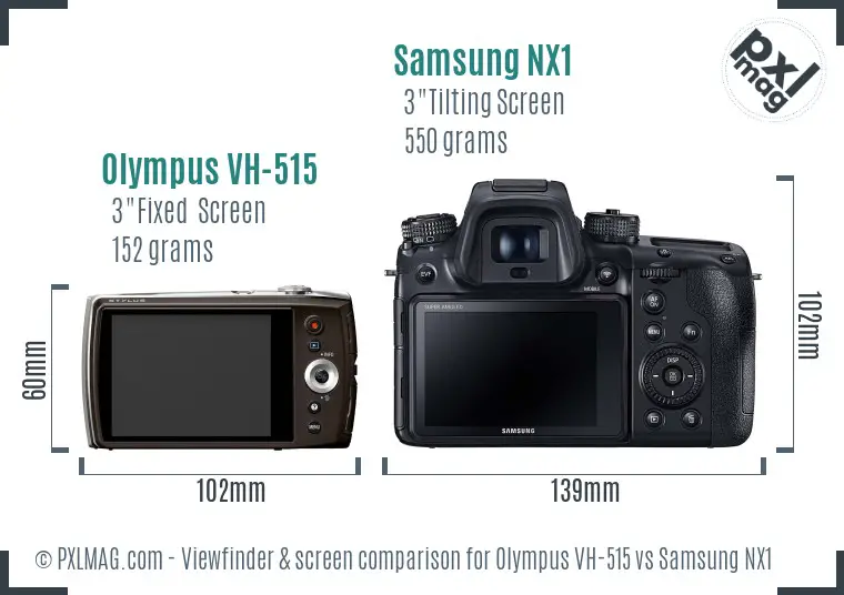 Olympus VH-515 vs Samsung NX1 Screen and Viewfinder comparison