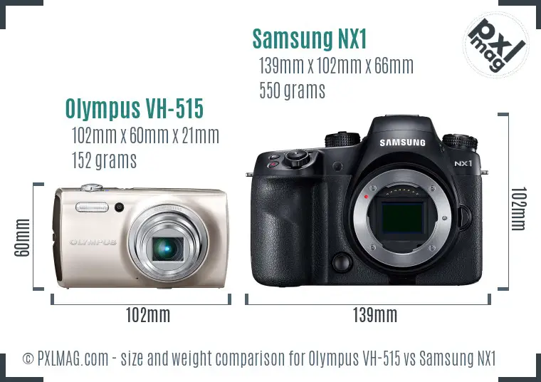 Olympus VH-515 vs Samsung NX1 size comparison Olympus VH-515 vs Samsung NX1 size comparison