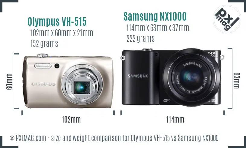 Olympus VH-515 vs Samsung NX1000 size comparison Olympus VH-515 vs Samsung NX1000 size comparison