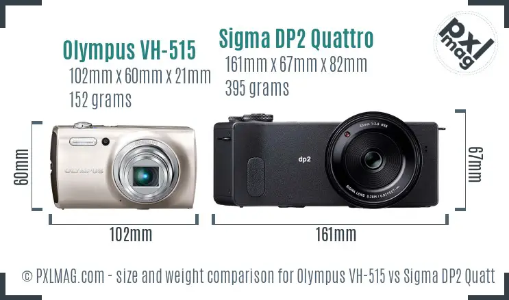 Olympus VH-515 vs Sigma DP2 Quattro size comparison