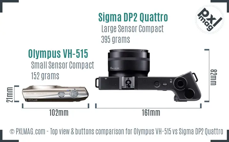 Olympus VH-515 vs Sigma DP2 Quattro top view buttons comparison