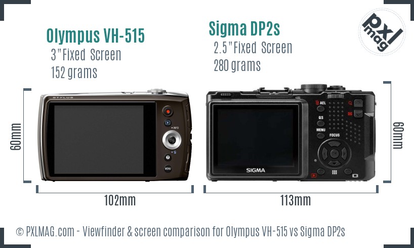 Olympus VH-515 vs Sigma DP2s Screen and Viewfinder comparison