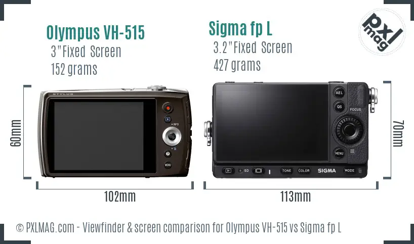 Olympus VH-515 vs Sigma fp L Screen and Viewfinder comparison Olympus VH-515 vs Sigma fp L Screen and Viewfinder comparison
