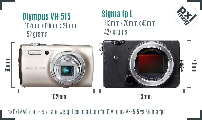 Olympus VH-515 vs Sigma fp L size comparison Olympus VH-515 vs Sigma fp L size comparison