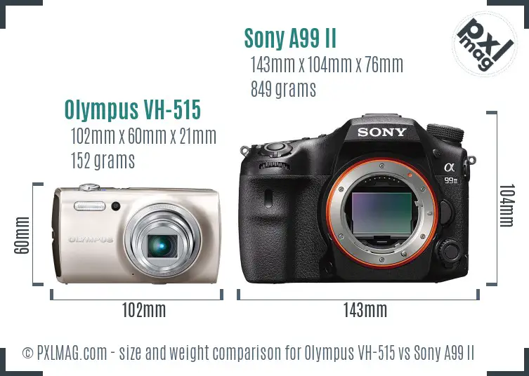 Olympus VH-515 vs Sony A99 II size comparison