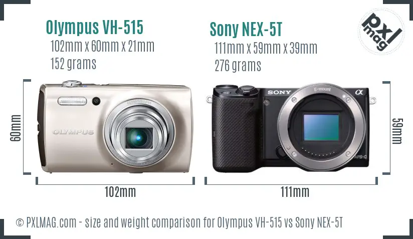 Olympus VH-515 vs Sony NEX-5T size comparison