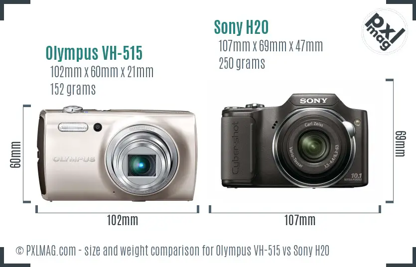 Olympus VH-515 vs Sony H20 size comparison