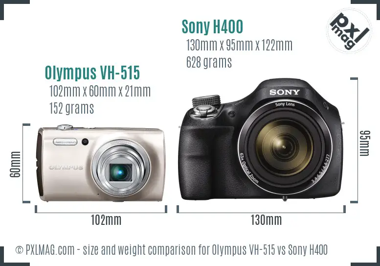 Olympus VH-515 vs Sony H400 size comparison