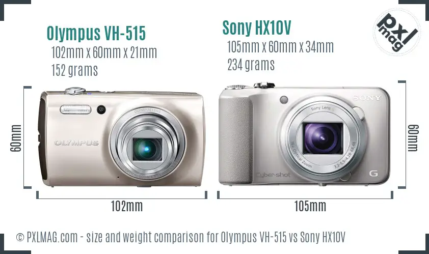 Olympus VH-515 vs Sony HX10V size comparison