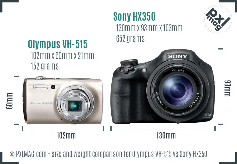 Olympus VH-515 vs Sony HX350 size comparison