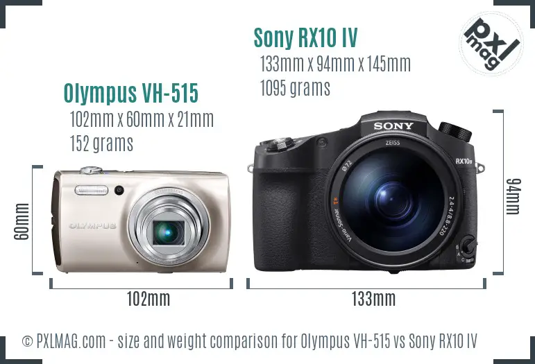 Olympus VH-515 vs Sony RX10 IV size comparison