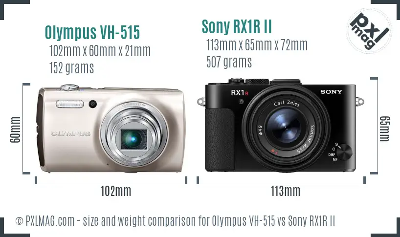 Olympus VH-515 vs Sony RX1R II size comparison